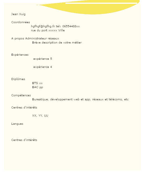 Quels sont les points importants du CV d'administrateur de réseaux ?